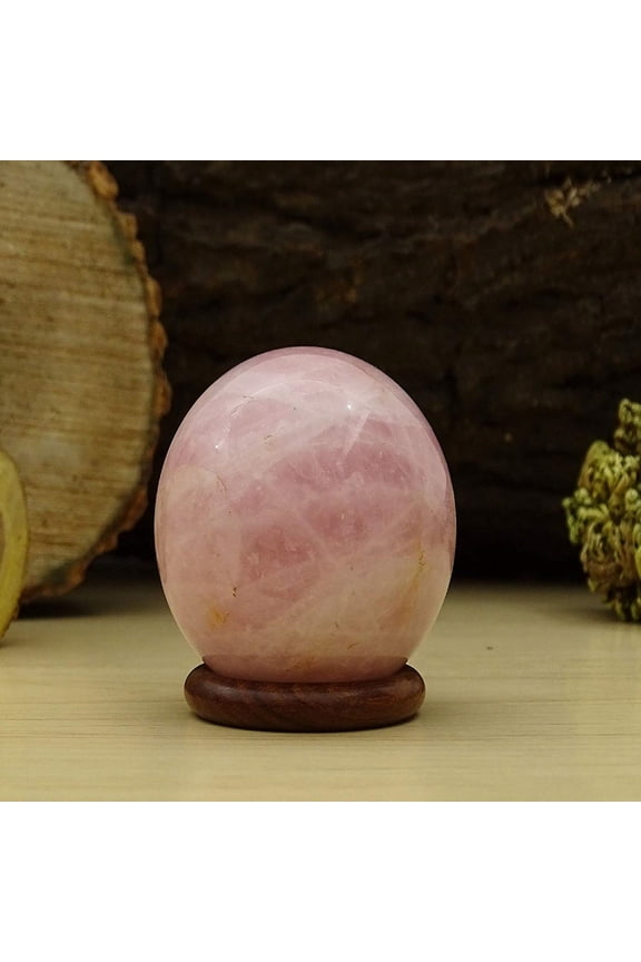 Rose Quartz Stone Ball Natural Gemstone Sphere Reiki Crystal Healing With Ring Stand- Choose Size
