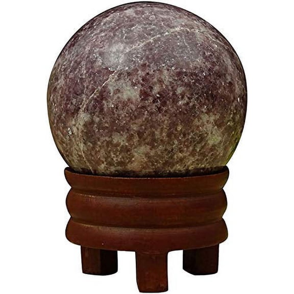 Reikiera Stone Ball Natural Lepidolite Stone Gemstone Sphere Energy Generator Crystal Healing Gift