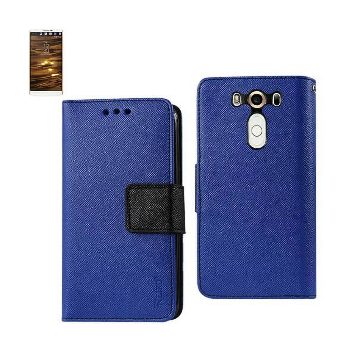 Reiko Flip Stand Leather Wallet Card Case for LG V10 - Navy/Black - image 1 of 4