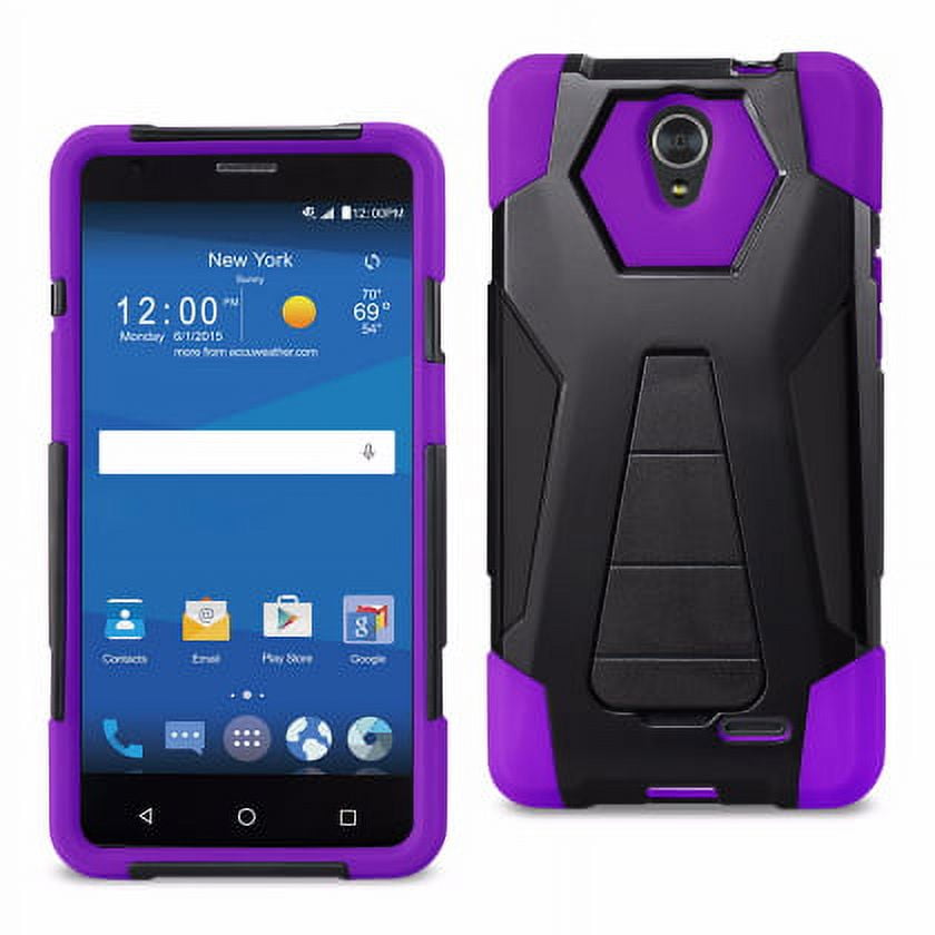 Reiko Hybrid Hard Dual Layer Heavy Duty Case with Kickstand for ZTE