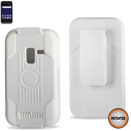 Reiko Hybrid Holster Case with Kickstand For Samsung Galaxy Attain 4G, White