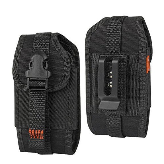 Reiko Vertical Buckle Belt Clip Rugged Pouch For XXXL Size Black