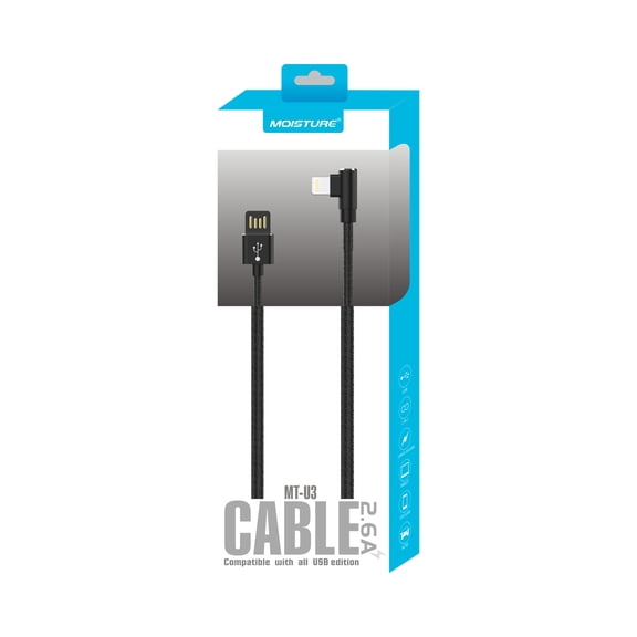 Reiko Wireless Moisture 2.6a Premium Full Steel Data Cable in Black