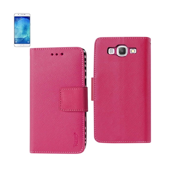 Reiko brand for Galaxy A8 3-in-1 Wallet Case With Inner Zebra Print In Hot Pink