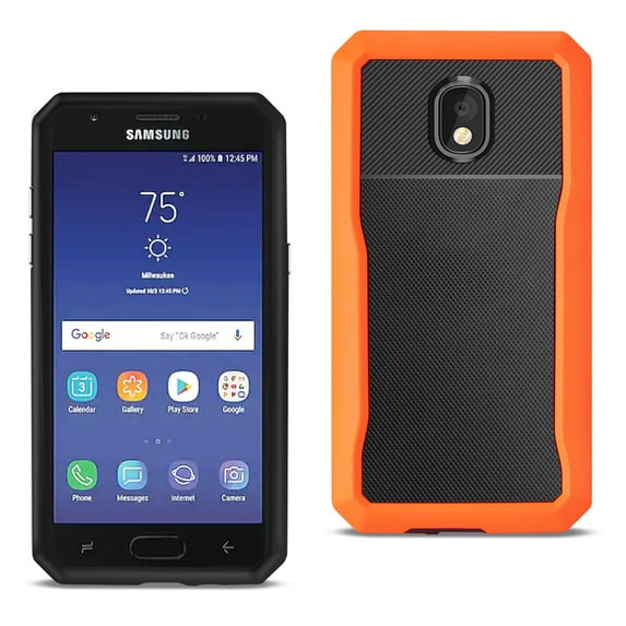Reiko brand for Galaxy J3 (2018) Full Coverage Shockproof Case In Orange