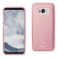 thumbnail image 1 of Reiko brand for Galaxy S8/ Sm Shine Glitter Shimmer Stripe Hybrid Case In Linear Pink, 1 of 4