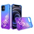 thumbnail image 1 of Reiko brand for Iphone 12 Mini Shiny Flowing Glitter Liquid Bumper Case In Blue, 1 of 3