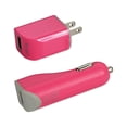 thumbnail image 1 of Reiko brand for iphone Se/ 5s/ 5 1 Amp 3-in-1 Car R Wall Adapter With Cable In Hot Pink, 1 of 4