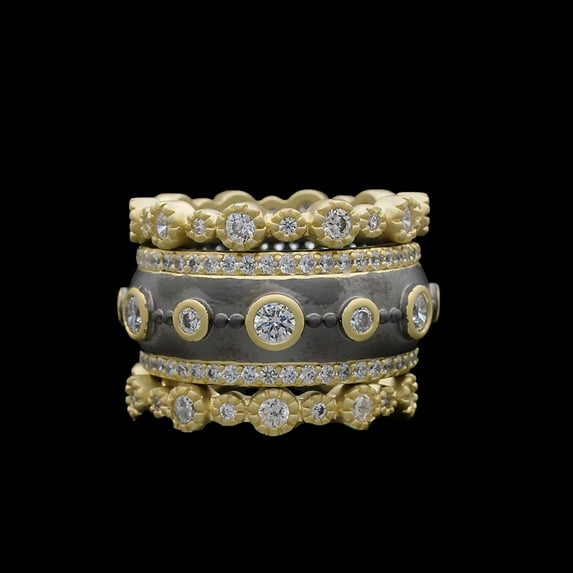 Reimagine Your Ring with TheJewelryHut Designer Vintage-Inspired Style White Crystalline in Gold Plated Brass Rings
