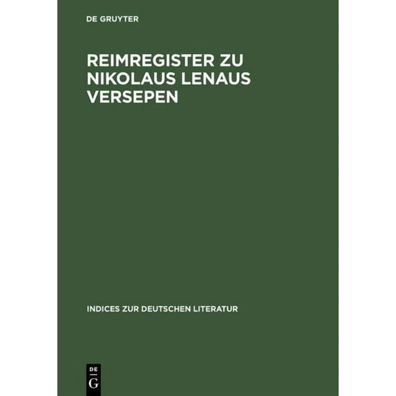 Reimregister Zu Nikolaus Lenaus Versepen
