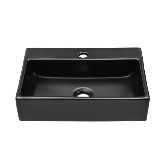 Reims 20 Rectangle Ceramic Vessel Sink, Matte Black