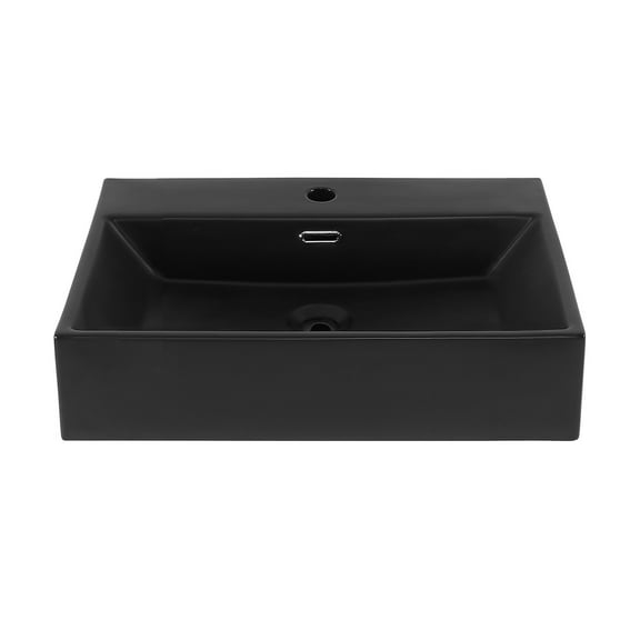 Reims 24 Rectangle Wall-Mount Bathroom Sink in Matte Black
