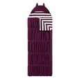 thumbnail image 1 of Reina Sleeping Bag with Cat Ear Hood Ruched Ruffled Design with Striped Interior for Kids, Teens & Young Adults Zipper Closure, 32 x 75 in. - Purple & White, 1 of 1