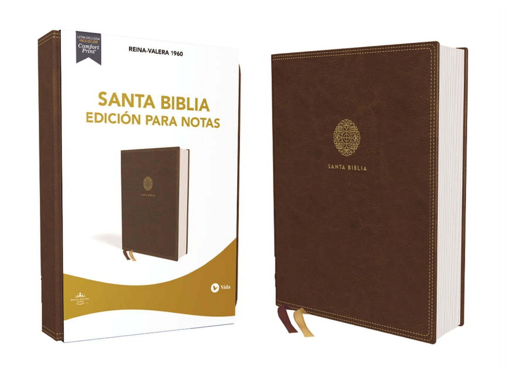 Reina Valera 1960 Santa Biblia Edicin para Notas, Leathersoft, Caf, Letra Roja