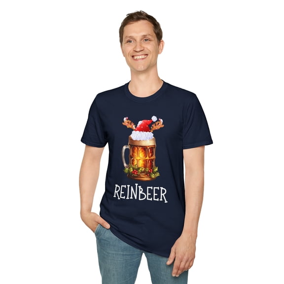 Reinbeer Funny Drinking, Gildan Unisex Softstyle Shirt, Graphic Tee, S-3XL