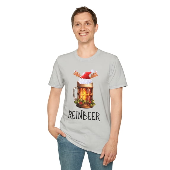 Reinbeer Funny Drinking, Gildan Unisex Softstyle Shirt, Graphic Tee, S-3XL