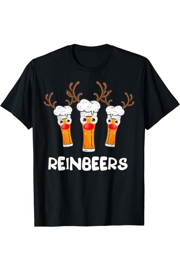 Reinbeers Funny Reindeer Beer Christmas Drinking Xmas Gift T-Shirt