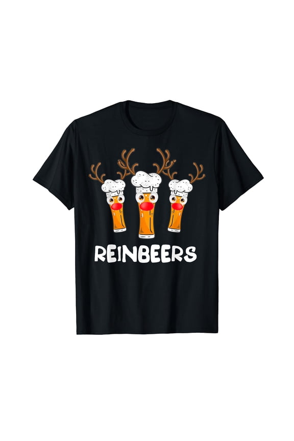 Reinbeers Funny Reindeer Beer Christmas Drinking Xmas Gift T-Shirt