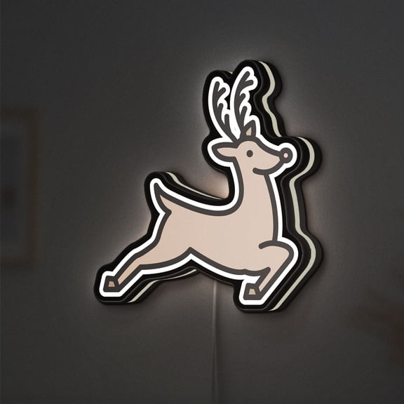 Reindeer 3D Novelty Light Box for Holiday Celebrations, Festive Christmas Mantel Accent and, Ideal for Winter Lovers (Width 12 inch, 30cm)