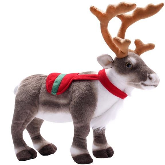 Reindeer Animal Adorable Deer Boy Girl Decorative Figurine Home Interior Fall Winter Party Reindeer 13 8 Inches Grey A