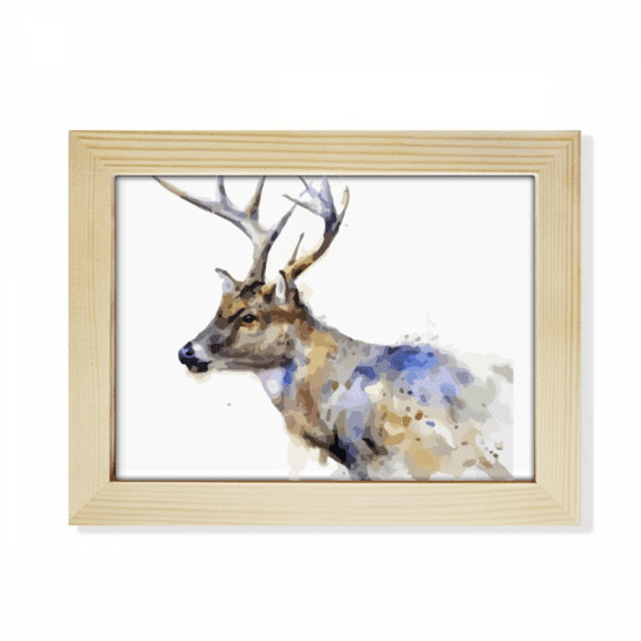 Reindeer Animal Artistic Effect Colourful Desktop Photo Frame Picture Art Decoration Painting 6x8 inch