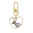 thumbnail image 1 of Reindeer Animal Artistic Effect Colourful Gold Heart Keychain Metal Keyring Holder, 1 of 3