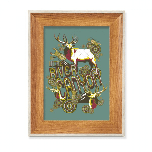 Reindeer Animal Insect Artistic Effect Colourful Desktop Wooden Photo Frame Display Picture Art Painting Multiple Sets