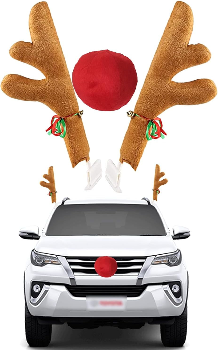 Reindeer Antlers for Cars Car Christmas Decorations Antlers with Nose Auto Accessories