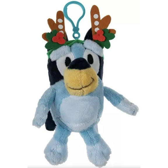 Reindeer Bluey Plush with Backpack Clip: Festive Cuddles on the Go!