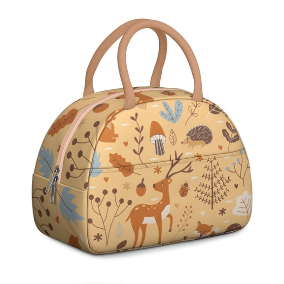 Reindeer & Buck Insulated Lunch Box – Large Thermal Cooler Bag for Hunting Enthusiasts, Eco-Friendly & Leakproof for Camping, Work & Travel (Ethnic Geometric Pattern)