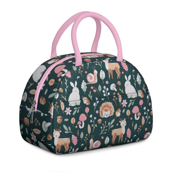 Reindeer & Buck Insulated Lunch Box – Large Thermal Cooler Bag for Hunting Enthusiasts, Eco-Friendly & Leakproof for Camping, Work & Travel (Ethnic Geometric Pattern)