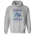 thumbnail image 1 of Reindeer Christmas Cross Stitch Hoodie Sweatshirt Unisex 3X-Large Grey, 1 of 5