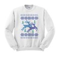 thumbnail image 1 of Reindeer Christmas Cross Stitch Sweatshirt Unisex Large White, 1 of 5