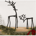 thumbnail image 1 of Reindeer Christmas Decor,Christmas Decorations - Set of 2 Black Reindeer Statues - Modern Aluminum Alloy Xmas Figurines - Elegant Indoor Holiday Decor - Table Centerpieces, 1 of 8