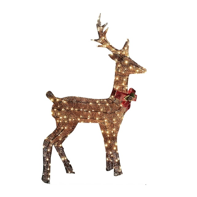 Reindeer Christmas Decoration, 3-Piece Lighted Christmas Deer Family ...