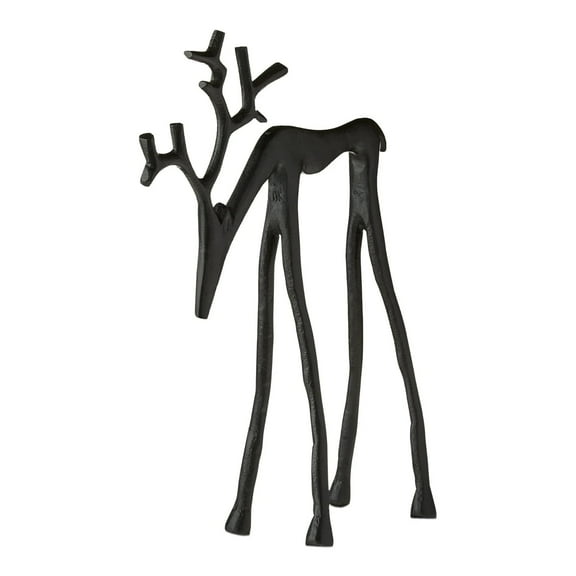 Reindeer Christmas Decoration for Home: Black Reindeer Figurines for Centerpiece Living Room - Deer Christmas Statues Decor for Shelf Table Mantel Fireplace Entryway - Deer Sculptures