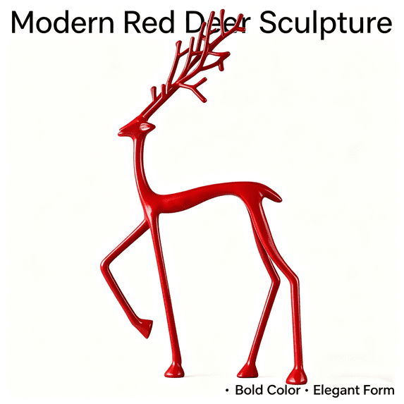 Reindeer Christmas Decorations, Christmas Deer Figurine Ornament, Exquisite Deer Statue for Wine Cabinet Living Room TV Stand, Christmas Table Decor Gifts by MPOISVA