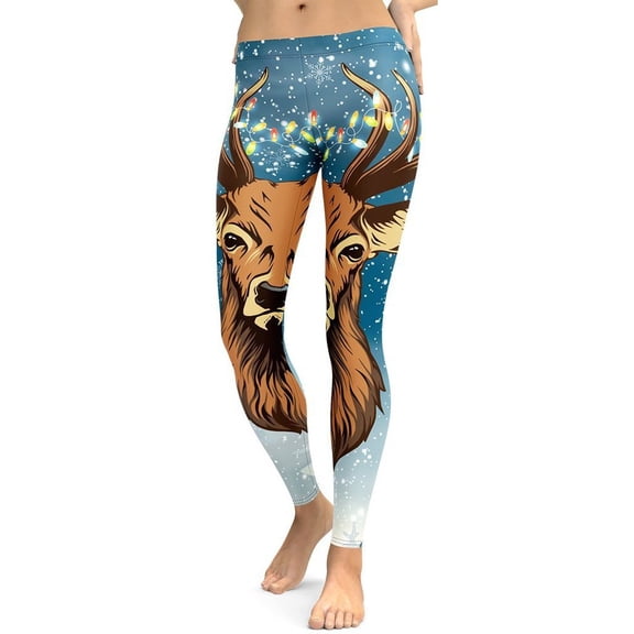 Reindeer Christmas Leggings Size: S for Women | FIERCEPULSE
