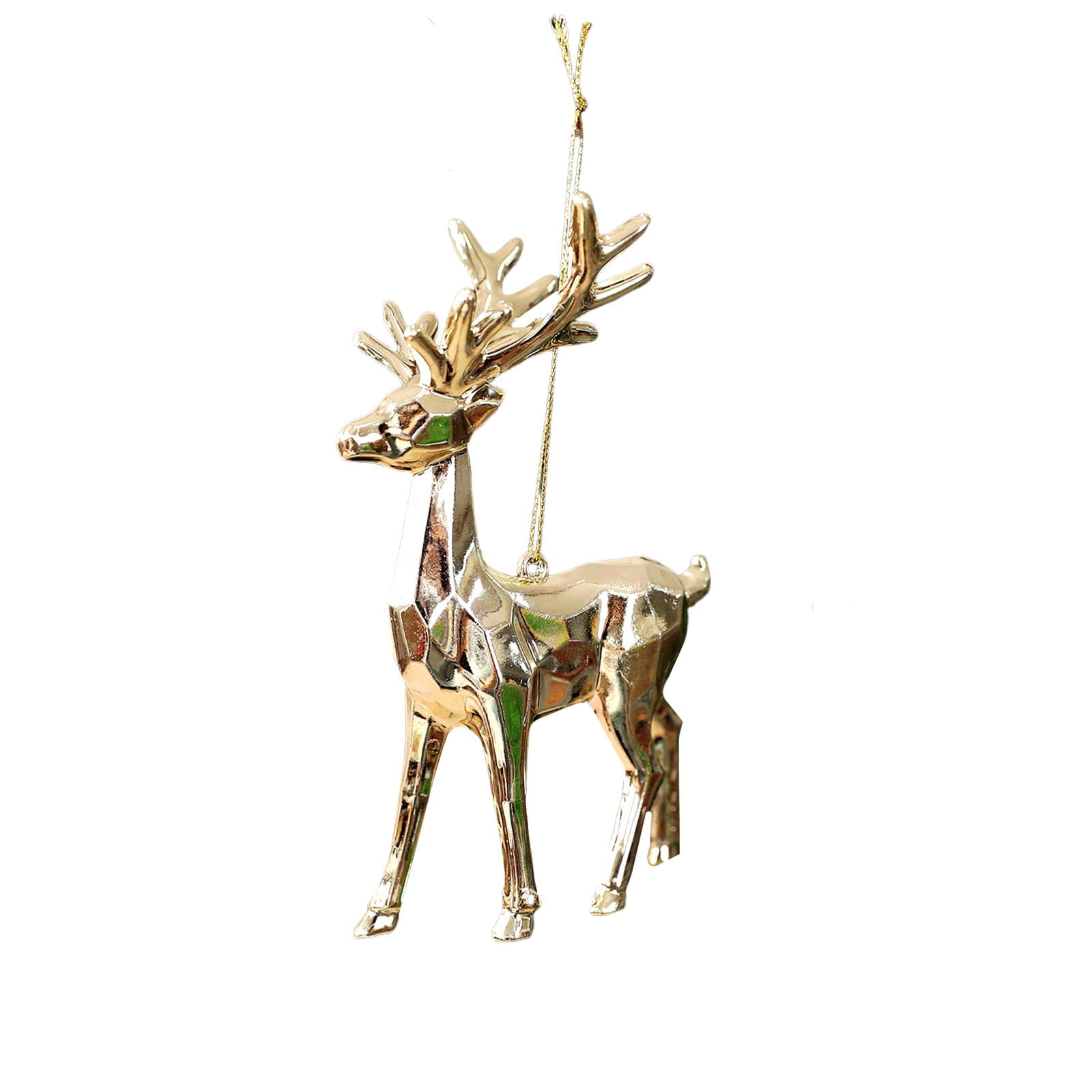 Reindeer Christmas Ornament - Standing Gold Deer for Tree Decorations