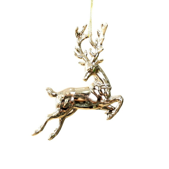 Reindeer Christmas Ornament - Standing Gold Deer for Tree Decorations - Holiday Keepsake Gift, Reindeer Themed for Fireplace Living Room Dining Table Christmas Decoration