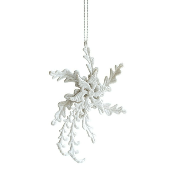 Reindeer Christmas Ornaments for Tree White Glitter Deer Hanging Decorations Rustic Farmhouse Reindeer Decor for Holiday Party Xmas Home Gift