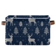 thumbnail image 1 of Reindeer Christmas Trees Elegant Knit Pattern Square Storage Bins with Handles Collapsible Containing Box 1 Pack, 1 of 9