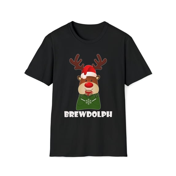 Reindeer Coffee, Gildan Unisex Softstyle Shirt, Brewdolph Graphic Tee S-3XL