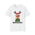 thumbnail image 1 of Reindeer Coffee, Gildan Unisex Softstyle Shirt, Brewdolph Graphic Tee S-3XL, 1 of 4