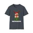 thumbnail image 1 of Reindeer Coffee, Gildan Unisex Softstyle Shirt, Brewdolph Graphic Tee S-3XL, 1 of 4