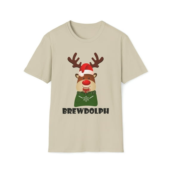 Reindeer Coffee, Gildan Unisex Softstyle Shirt, Brewdolph Graphic Tee S-3XL
