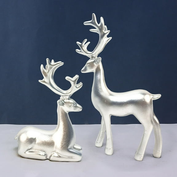 Reindeer Decor,2pcs Deer Decoration Christmas,Reindeer Christmas Decoration,Reindeer Tabletop Decor,Sculpture Deer Ornaments for Living Statues Tv Cabinet Home Office Reindeer Christmas Decor