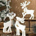 thumbnail image 1 of Reindeer Decoration under $5! Cagogo White Bells Reindeer Christmas Decor, Wooden Density Board Ornament, Kitchen Window Fireplace Decoration, Festive Holiday Home Decor, Christmas Elk Ornament, 1 of 9