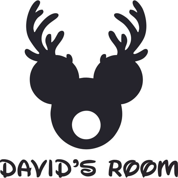 Reindeer Design Customized Wall Art Vinyl Decal - Custom Vinyl Wall Art - Personalized Name - Baby Girls Boys Kids Bedroom Decal Room Wall Art Stickers Decoration Size (30x30 inch)