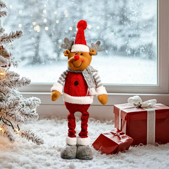 Reindeer Doll under $5! Cagogo Extendable Reindeer Doll Christmas Decor, Stretchable Santa's Deer PlushToys, Flexible Poseable Decoration for Window Mantel Tree, Interactive Holiday Party Props